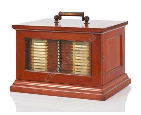FROM THE COLLECTED PROPERTY OF THE LATE MR L. MOLE, A FINE LATE 19TH-CENTURY MICROSCOPE SLIDE COLLECTOR'S CABINET BY BROADHUR