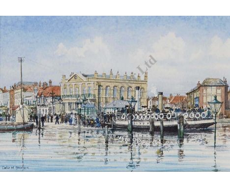 ARR COLIN M. BAXTER (BRITSH, LATE 20TH CENTURY), The Old Market House, Gosport, circa 1910; H.M.S. 'Warrior' and 'Victory Cla