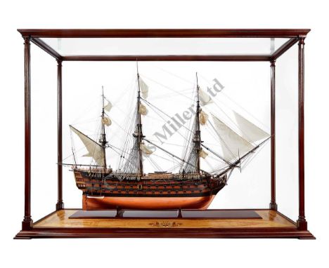 AN EXCEPTIONALLY FINELY DETAILED AND CONSTRUCTED 1:64 SCALE STATIC DISPLAY MODEL OF H.M.S. VICTORY AS FITTED FOR ACTION AT TR