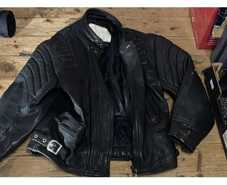 A leather motorbike jacket size 42