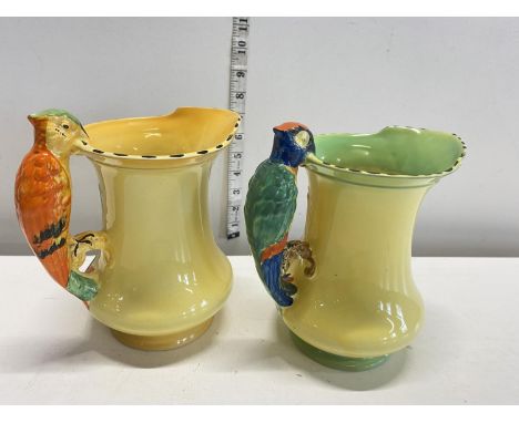 Two Burleigh ware jugs in parrot form h20cm, shipping unavailable