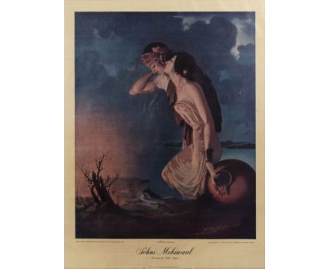 Sobha Singh (Indian, 1901-1986) 'Sohni Mehiwaal', photolithograph poster, printed by Vackil & Sons Ltd, India, 65 x 49.5cm   