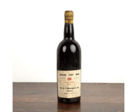 W. & J. Graham vintage port1955, 1btTo be sold as found. The level is just below the bottom of the neck.  