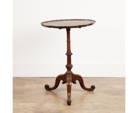Mahogany Chippendale style occasional table19th Century, on a carved column and with scroll supports, 51cm diameter x 71cm hi