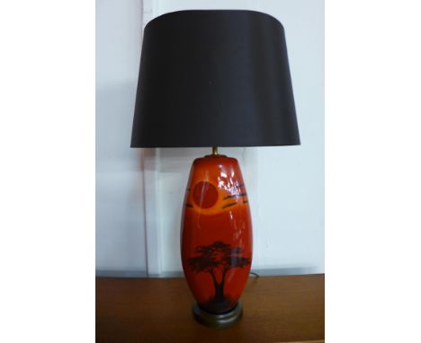 A Poole pottery table lamp 