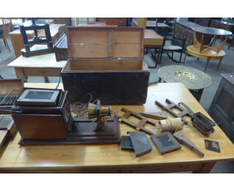 A magic lantern, boxed with slides 
