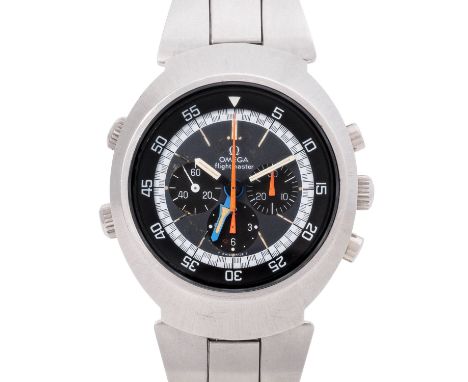 OMEGA Vintage Flightmaster Herren Chronograph, Ref. 145.026. Ca. 1970er Jahre. Edelstahl. Handaufzug-Werk Kal. 911, sehr gute