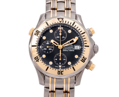 OMEGA Seamaster 300 M Diver Herren Chronograph, Ref. 2297.80.00. Titan/Gold 18K. Automatik-Werk Kal. 1164, gute Gangwerte, Pr