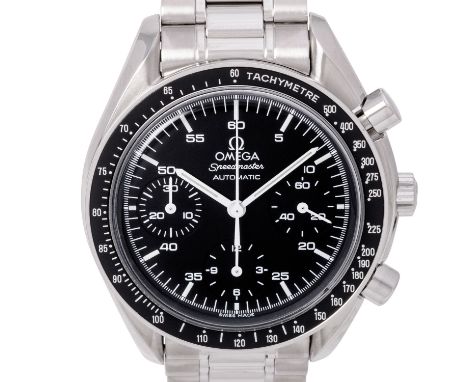 OMEGA Speedmaster Reduced Automatik Herren Armbanduhr von 2004. Referenz 38105006. Edelstahl. Stahlband mit Faltschließe. Aut