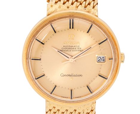 OMEGA Constellation Automatik Chronometer Ref. 168.010/11. Herren Armbanduhr von ca. 1966-1967. 18K Gelbgold mit 18K K Gelbgo