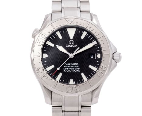 OMEGA Seamaster 300 M Diver "Schwerty" Herrenuhr, Ref. 2230.50.00. Aus 2003. Edelstahl/Weißgold 18K. Automatik-Werk Kal. 1120
