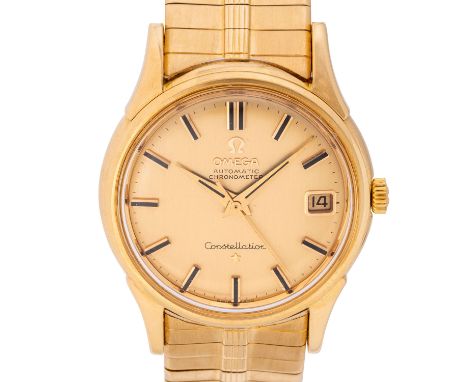 OMEGA Vintage Constellation Chronometer Ref. 14393 Herrenuhr von 1960. Gehäuse 18K Gelbgold. Sehr seltenes originales Armband