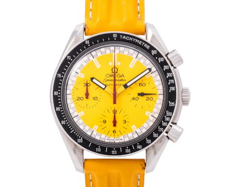 OMEGA Speedmaster Reduced "Michael Schumacher" Herren Chronograph, Ref. 3510.12.00. Edelstahl. Automatikwerk, Kal. 1141, sehr