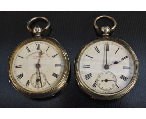 Pocket Watches - A Victorian hallmarked silver open face pocket watch, white enamel dial, bold Roman numerals, minute track, 