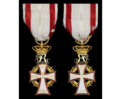 Denmark, Kingdom, Order of the Dannebrog (Dannebrogordenen), F.R.VII. (1848-63), 67mm including suspension x 28mm, gold and e