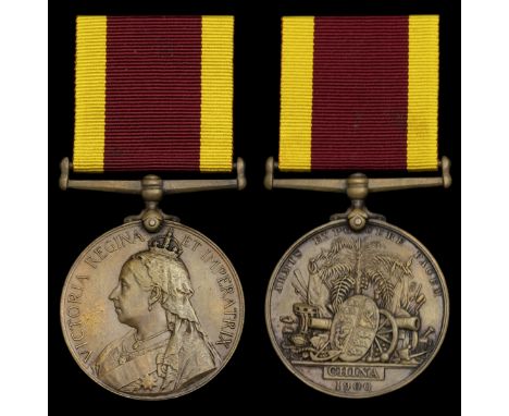 China 1900, no clasp, bronze issue (Lascar Rasilar 20th Pjb. Infy:), very finePurchased Delhi, February 1982.Regiment also pr