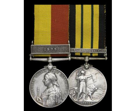 Pair: Naik K. Din, 27th Baluch Light InfantryEast and Central Africa 1897-99, 1 clasp, 1898 (No 1219 Private Kamar Din 27th B