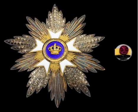 Belgium, Kingdom, Order of the Crown, Grand Cross set of Insignia, by P. De Greef, comprising sash Badge, 75mm x 55mm, silver
