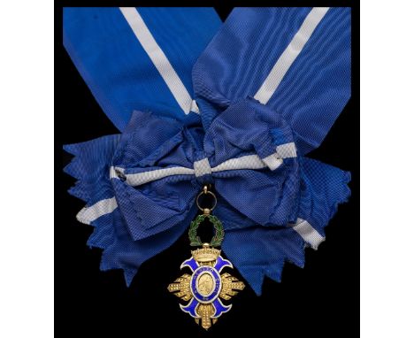 Spain, Kingdom, Order of Civil Merit, Grand Cross set of Insignia, comprising sash Badge, 75mm including wreath suspension x 