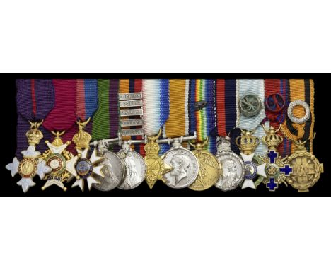 The mounted K.B.E., C.B., C.M.G. group of twelve miniature dress medals worn by Brigadier-General Sir W. C. Ross of Cromarty,