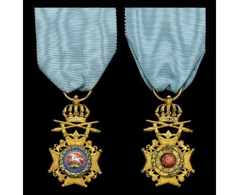The Royal Guelphic Order, Military Division, Knight's (K.H.) breast Badge, gold and enamel, ring suspension, enamel wear and 