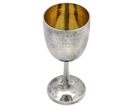 Hong Kong Volunteer Reserve silver prize cup, inner gilt, 67mm high, by Wang Hing &amp; Co., Hong Kong, engraved 'Hong Kong V