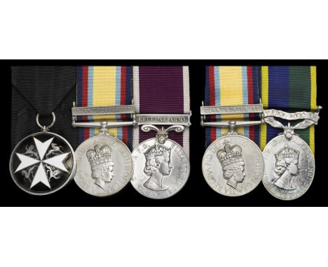 Family group:Four: Warrant Officer Class I G. E. Hanley, Royal Army Medical CorpsThe Most Venerable Order of St. John, Servin