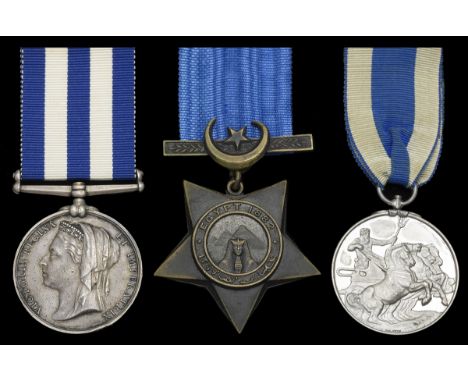 A rare Lloyd’s Medal for Services to Lloyd’s group of three awarded to Signal Master Edward Robinson, Lloyd’s Signal Station,