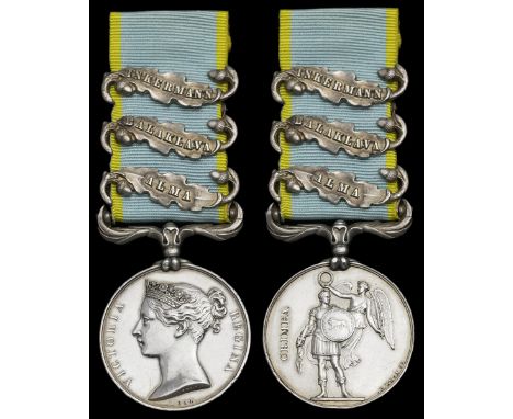 The Crimea Medal awarded to Private Joseph Phillips, 4th Light Dragoons, who was mortally wounded in the Charge of the Light 