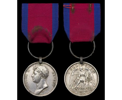Waterloo 1815 (John Yeoman, 23rd. Regiment Foot, R.W.F.), fitted with steel clip and ring suspension, a couple of light edge 
