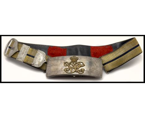 The 16th Lancers Officer's Shoulder Belt and Pouch worn by Colonel G. E. Tuson, 16th (The Queen's) Lancers16th Lancers, a sil