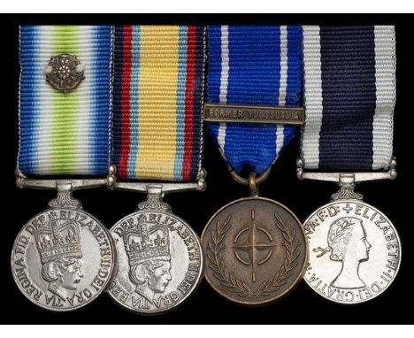 The group of four miniature dress medals worn by Chief Petty Officer Aircrewman B. J. Sandoe, Royal NavySouth Atlantic 1982, 