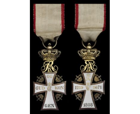 Denmark, Kingdom, Order of the Dannebrog, F.IX.R., 4th Class Knight's breast Badge, by A. Michelsen, Copenhagen, 59mm includi
