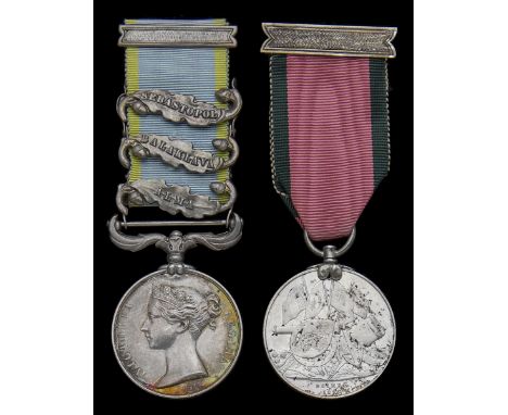 Pair: Private T. F. Arms, 4th (Queen's Own) Light Dragoons, latterly Bugle Major, Norfolk Regiment, who was severely wounded 