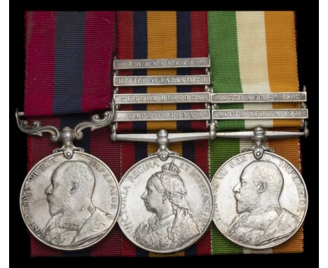 A Boer War D.C.M. group of three to Private A. Curdie, Royal Scots FusiliersDistinguished Conduct Medal, E.VII.R. (1373 Pte. 
