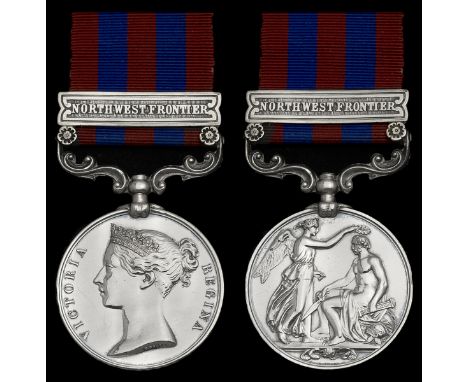 The India General Service Medal awarded to Private G. H. Green, 1st Battalion, 7th Regiment of Foot, one of only 5 men of his