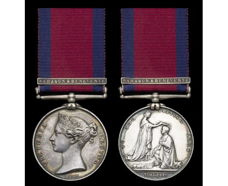 Military General Service 1793-1814, 1 clasp, Sahagun &amp; Benevente (C. Schultze, 3rd Hussars K.G.L.), a couple of very ligh
