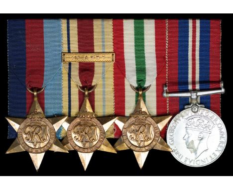 The Second World War campaign group of four awarded to Guardsman K. O. Gammell, Grenadier Guards; reputedly the tallest man i