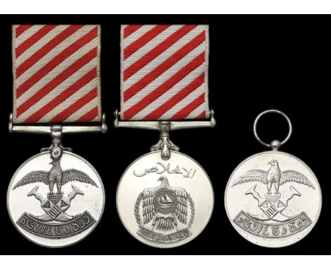 United Arab Emirates, Trucial Oman Scouts (Union Defence Force 1971-76) Loyal Service Medal, 2nd Type (2), bar suspension; lo