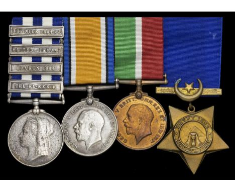 An unusual campaign group of four awarded to Drummer G. Woods, 1st Battalion, Gordon Highlanders, later Merchant Marine, doub