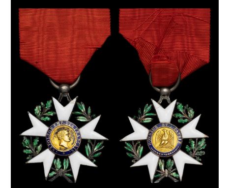 France, First Empire, Legion of Honour, breast Badge without crown, 36mm, silver, gold centres and enamel, enamel chipping, v