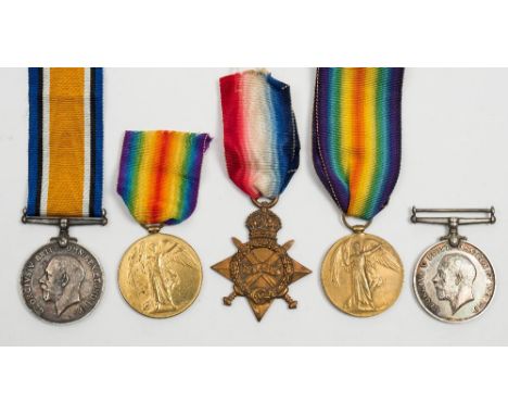 A WWI group of three to '3261 Pte W T Coombes Devon R':,  together with two single medals;'268375  Pte  E T Loud Devon R ', W
