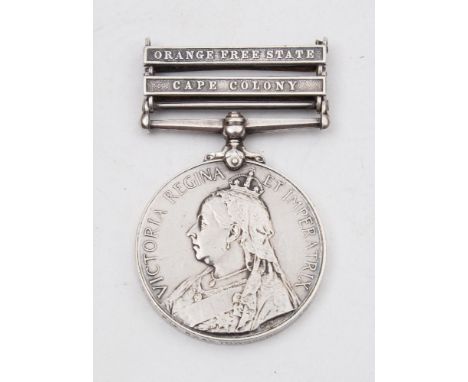  A Queen's South Africa medal with two clasps'4412 Pte R A Townsend 3rd Drgn Gds'.: