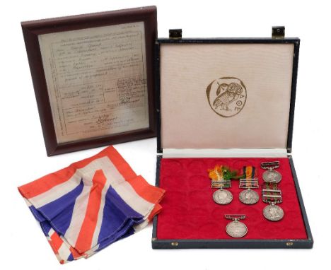 A Victorian India and Africa Campaign group of five '1322 Sgt G Stamp Devon R':, India General Service Medal with one clasp, 