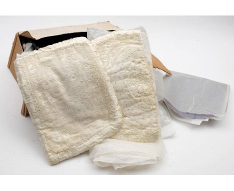 A collection of Honiton lace:, together with sections of other lace including  lace decorated teapot covers etc.