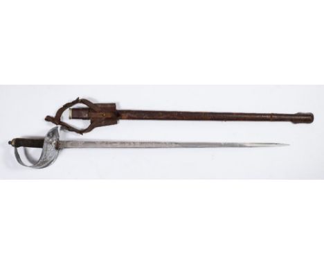 A George V Officer's dress sword by C Boyton & Son, London:, the straight acid etched blade with crown and 'GR' cipher over a