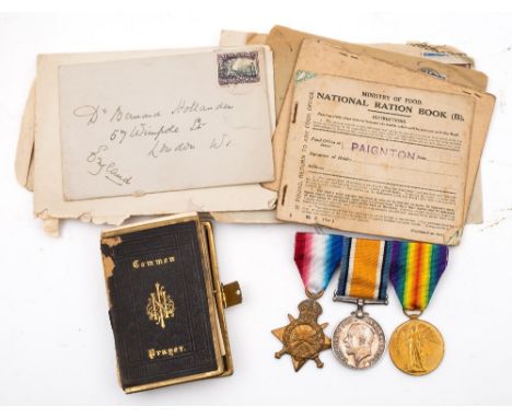 Three WWI service medals: 1914-15 Star ( unnamed) War Medal '1-382626 Dver T H Tarrant ASC, and Victory Medal '62576 Cpl G J 