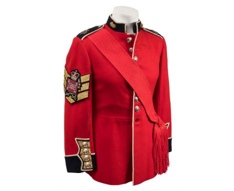 A Grenadier Guards Colour Sergeant's and Company Quartermaster Sergeants scarlet jacket:, post 1953, with silver and gilt emb