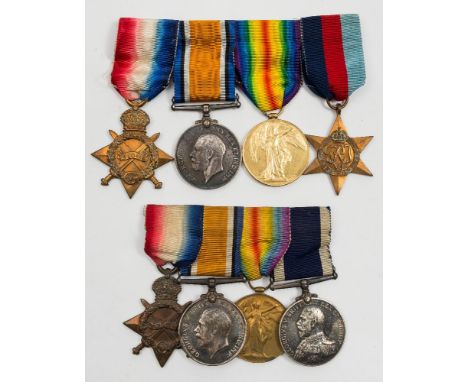 A WWI Royal Navy group of four 'J13279 T W Sellick AB RN':, 1914-15 Star, War Medal, Victory Medal and RN LSGC, together with