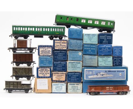 Hornby Dublo OO/HO, a collection of  3-rail passenger coaches and rolling stock in original boxes:, including No 32012 Corrid